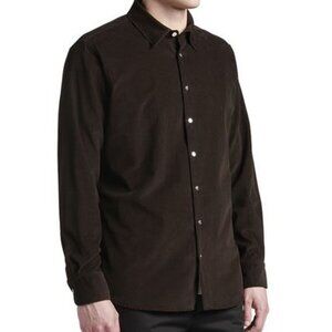 *NEW Moncler Brown Corduroy Snap Button Shirt Size Large
